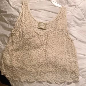 Cream floral crop top!